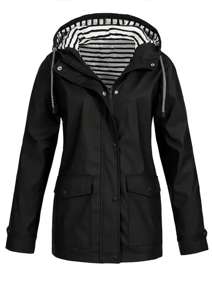 Effortless Rain Jacket for Women Hooded Zip-Up