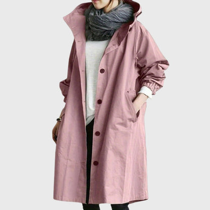 Effortless Trench Coat for Women Hooded Relaxed-Fit Long