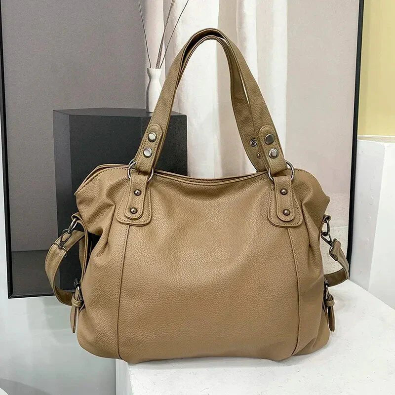 Effortless Shoulder Bag for Women Studded Large-Capacity