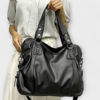 Effortless Shoulder Bag for Women Vegan-Leather Large-Capacity