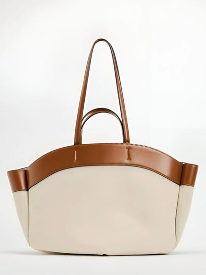 Effortless Tote Bag for Women Leather-Trim Open-Top