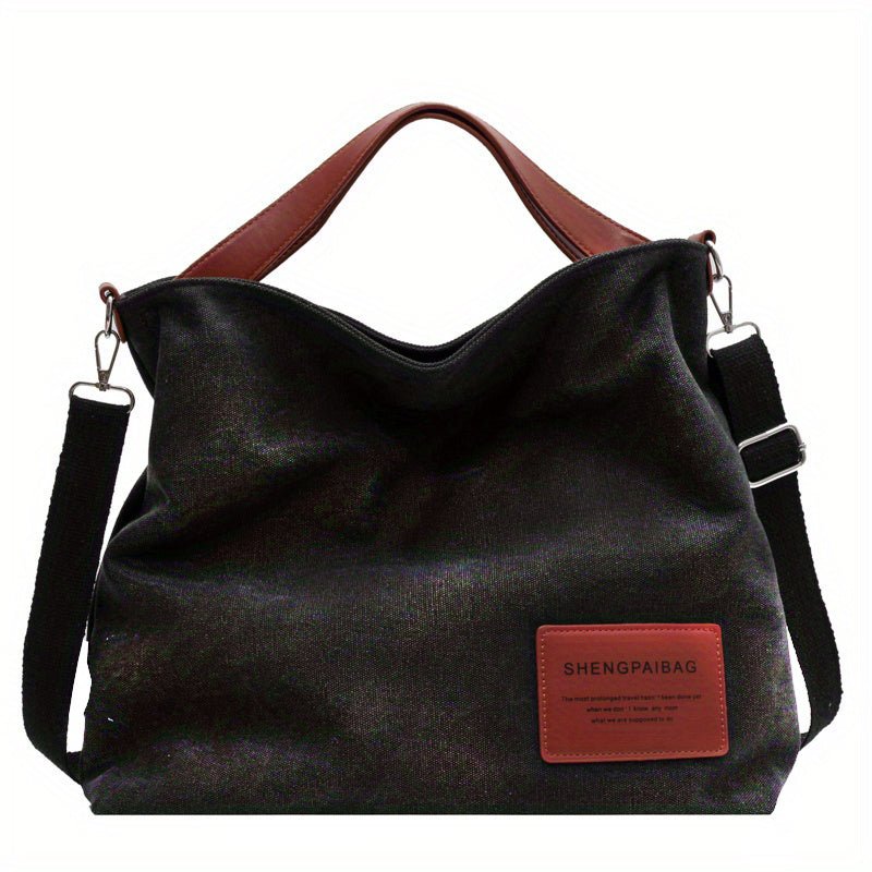 Effortless Hobo Bag for Women Canvas Adjustable-Strap Large