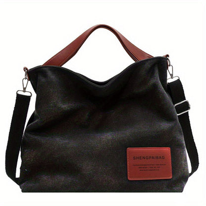 Effortless Hobo Bag for Women Canvas Adjustable-Strap Large