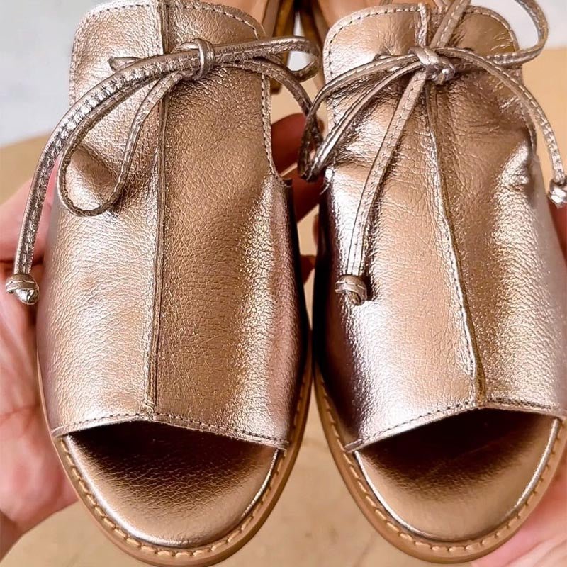 Stylish Leather Strap Sandals for Women Bow-Tie Open-Toe
