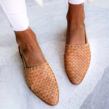Comfortable Sandals for Women Woven Pointed-Toe Slingback