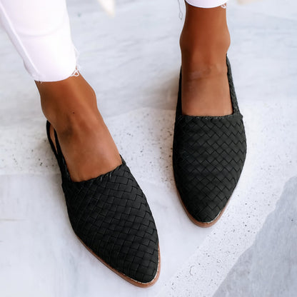 Comfortable Sandals for Women Woven Pointed-Toe Slingback