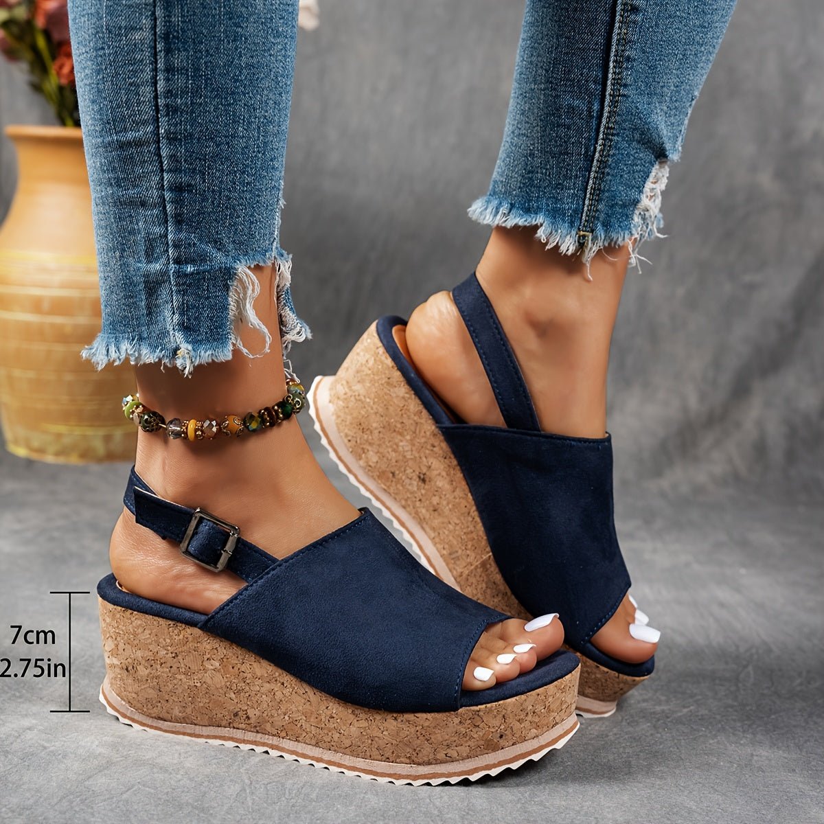 Comfortable Sandals for Women Leopard-Print Platform Wedge