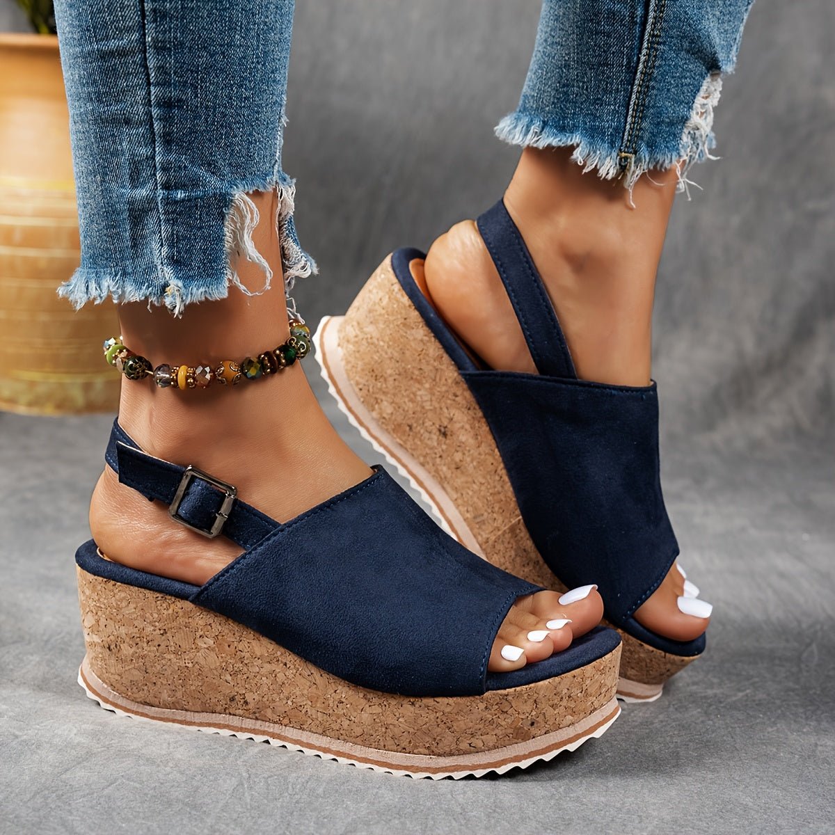 Comfortable Sandals for Women Leopard-Print Platform Wedge