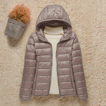 Comfortable Puffer Jacket for Women Hooded Lightweight