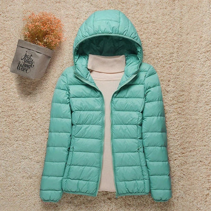 Comfortable Puffer Jacket for Women Hooded Lightweight