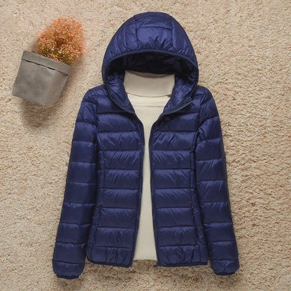 Comfortable Puffer Jacket for Women Hooded Lightweight
