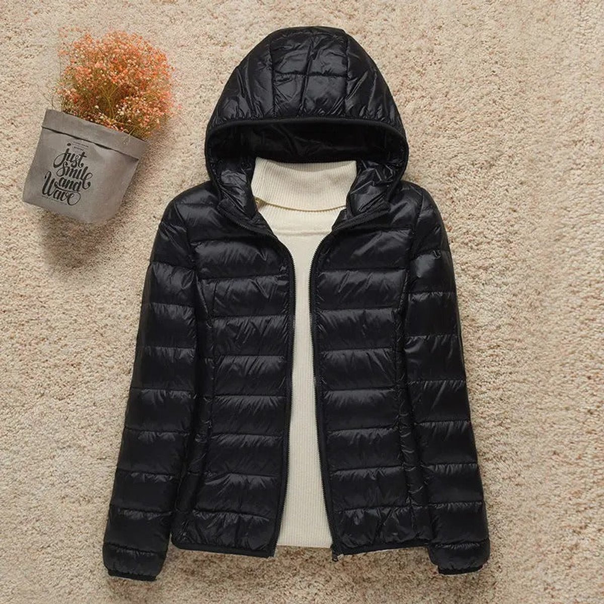 Comfortable Puffer Jacket for Women Hooded Lightweight