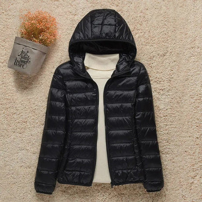 Comfortable Puffer Jacket for Women Hooded Lightweight