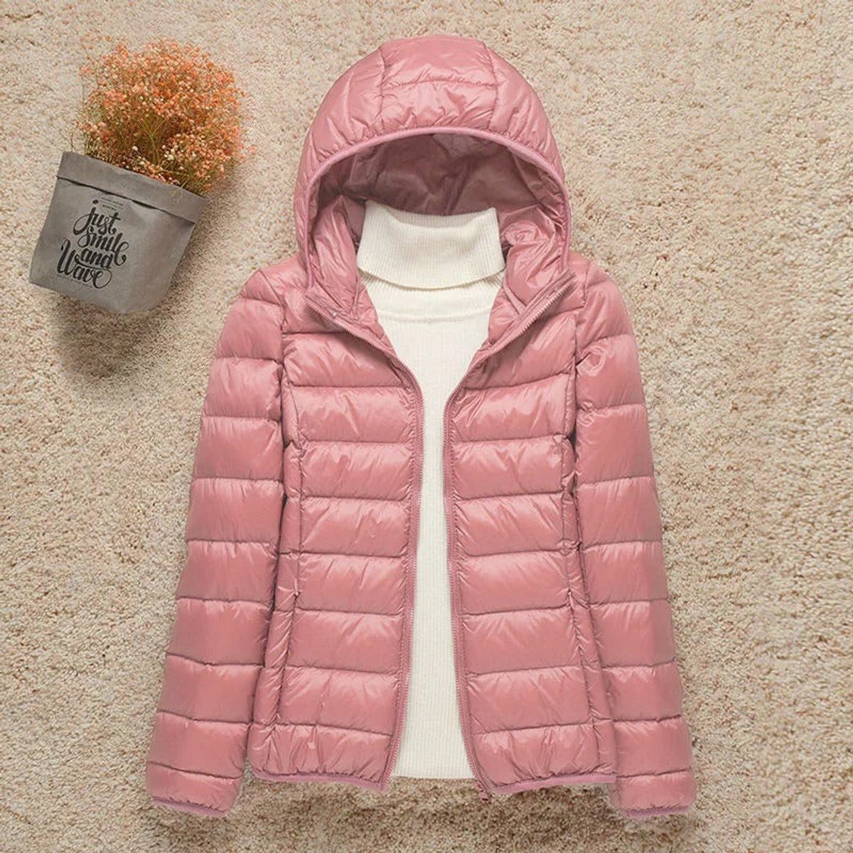 Comfortable Puffer Jacket for Women Hooded Lightweight