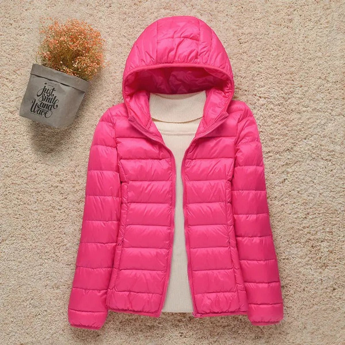 Comfortable Puffer Jacket for Women Hooded Lightweight