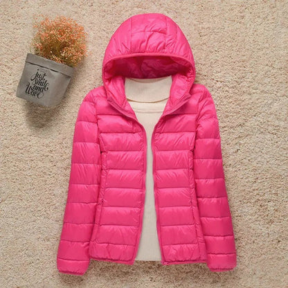 Comfortable Puffer Jacket for Women Hooded Lightweight