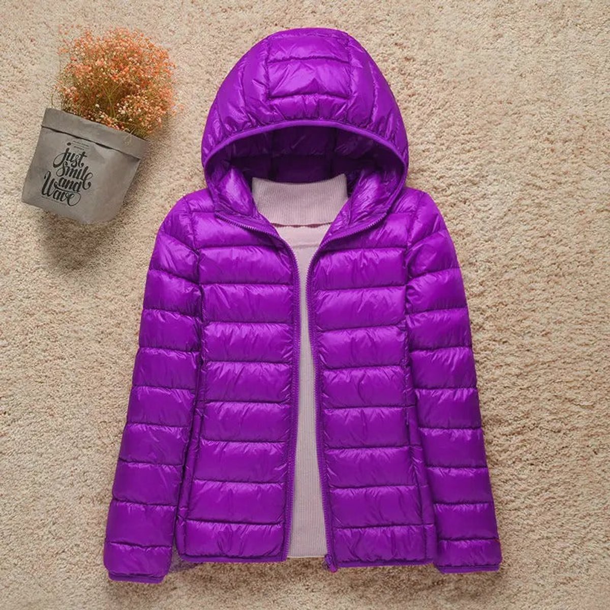 Comfortable Puffer Jacket for Women Hooded Lightweight