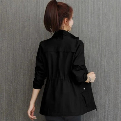 Effortless Bomber Jacket for Women Zip-Up Drawstring-Waist
