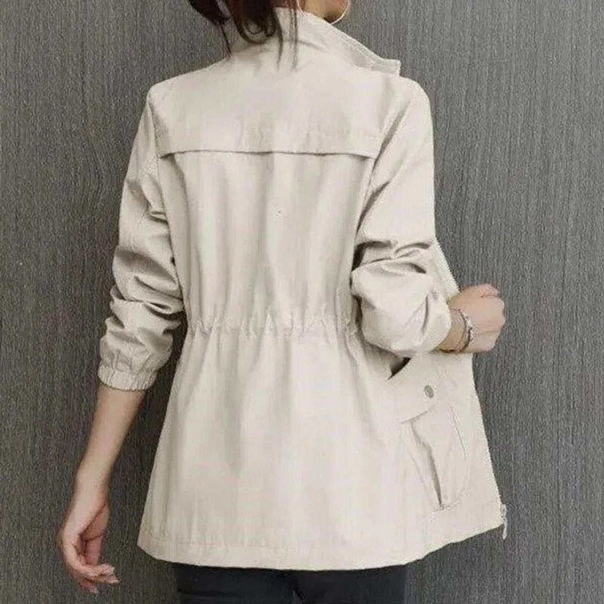 Effortless Bomber Jacket for Women Zip-Up Drawstring-Waist