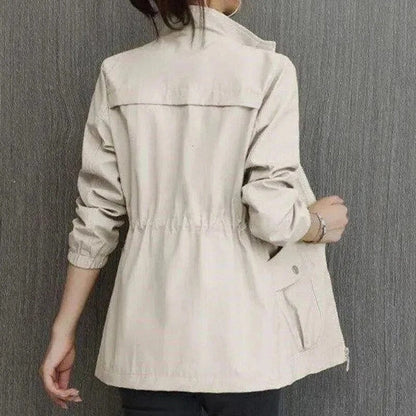 Effortless Bomber Jacket for Women Zip-Up Drawstring-Waist