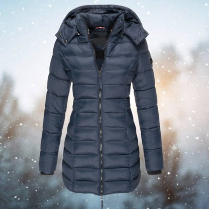 Comfortable Puffer Coat for Women Hooded Zip-Up