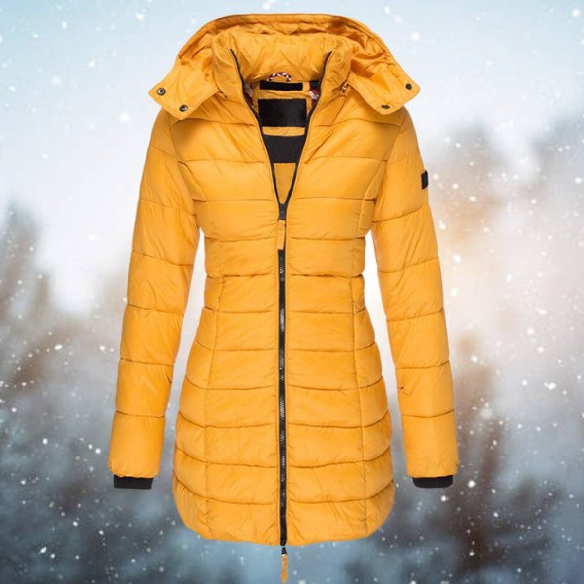 Comfortable Puffer Coat for Women Hooded Zip-Up
