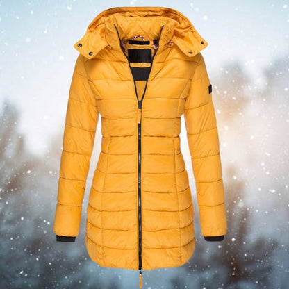 Comfortable Puffer Coat for Women Hooded Zip-Up