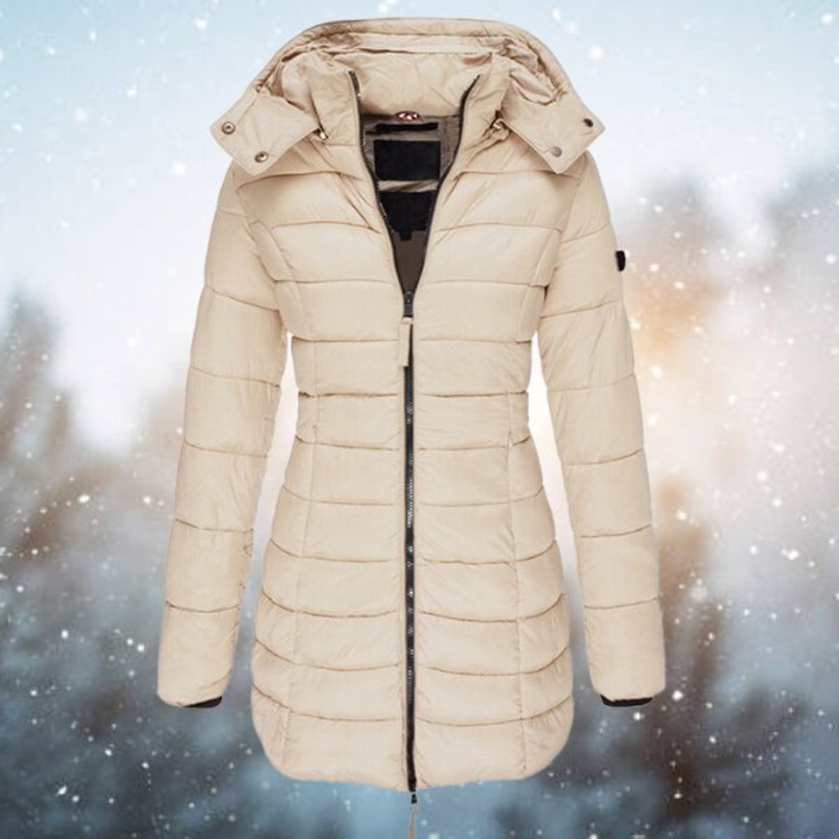 Comfortable Puffer Coat for Women Hooded Zip-Up