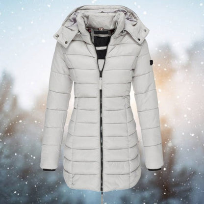 Comfortable Puffer Coat for Women Hooded Zip-Up