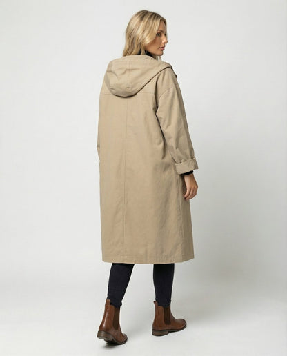 Effortless Trench Coat for Women Long Hooded Belted