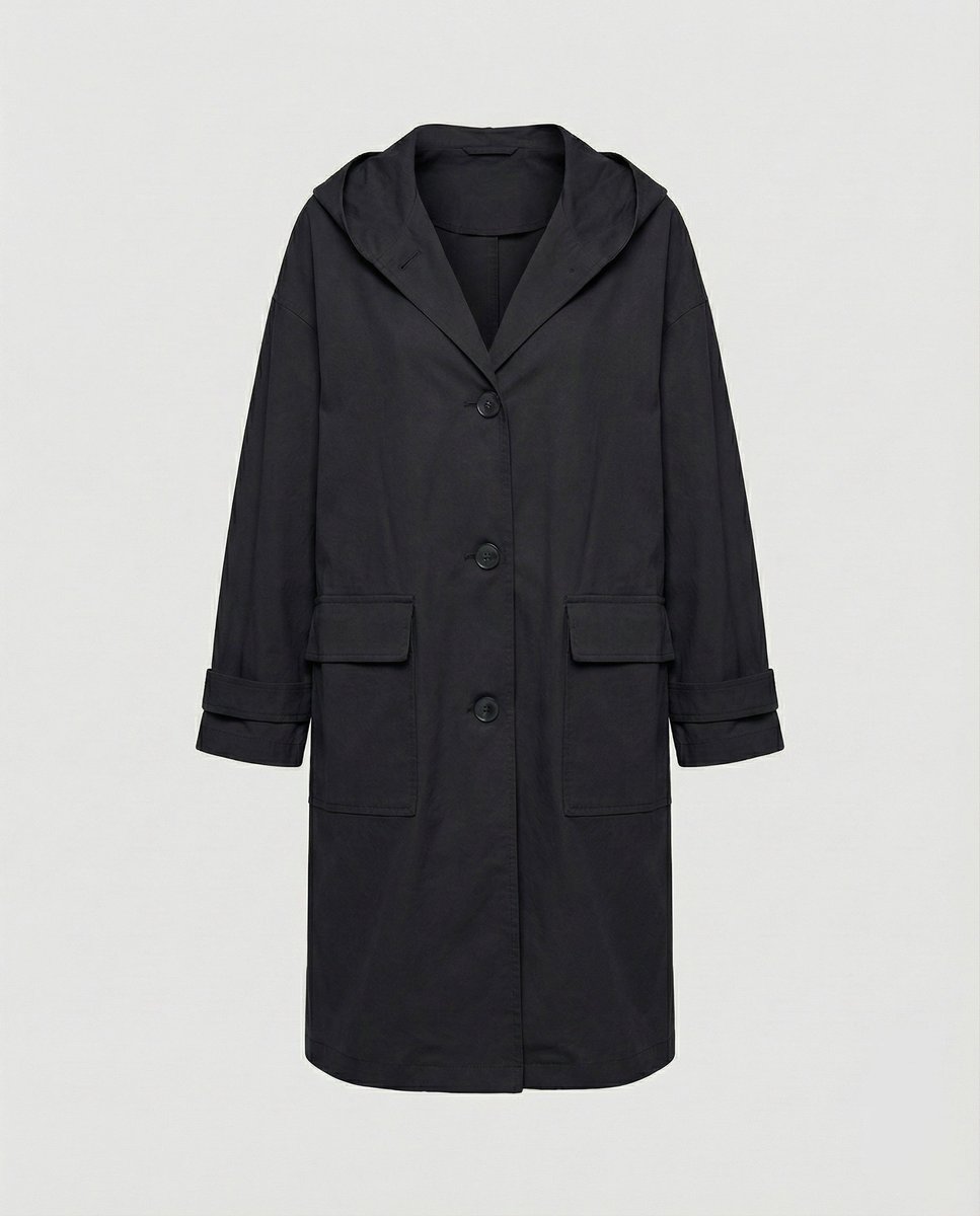 Effortless Trench Coat for Women Long Hooded Belted
