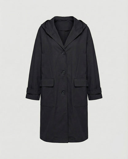 Effortless Trench Coat for Women Long Hooded Belted