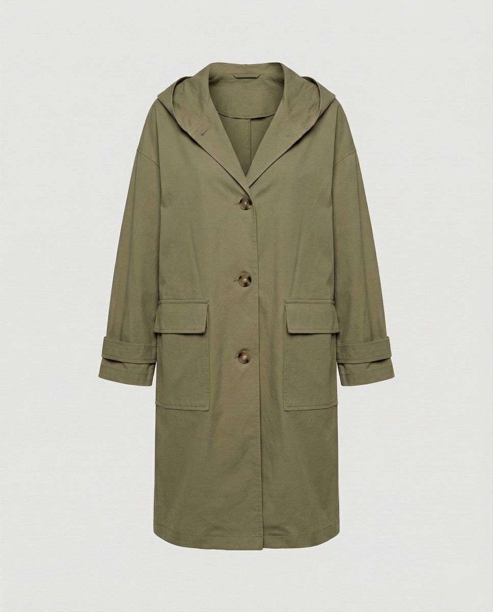 Effortless Trench Coat for Women Long Hooded Belted