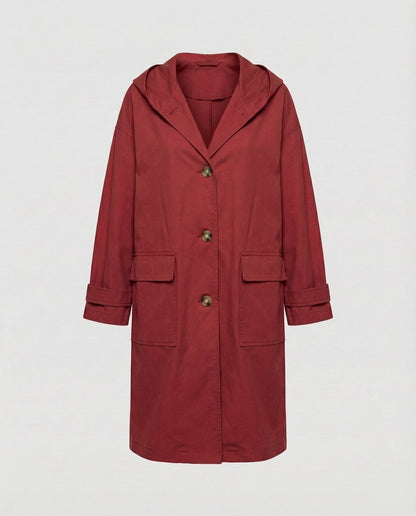 Effortless Trench Coat for Women Long Hooded Belted