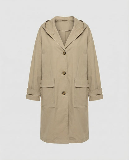 Effortless Trench Coat for Women Long Hooded Belted