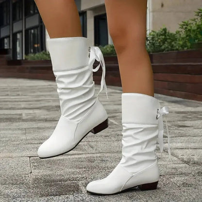 Elegant Ankle Boots for Women Mid-Calf Slouchy