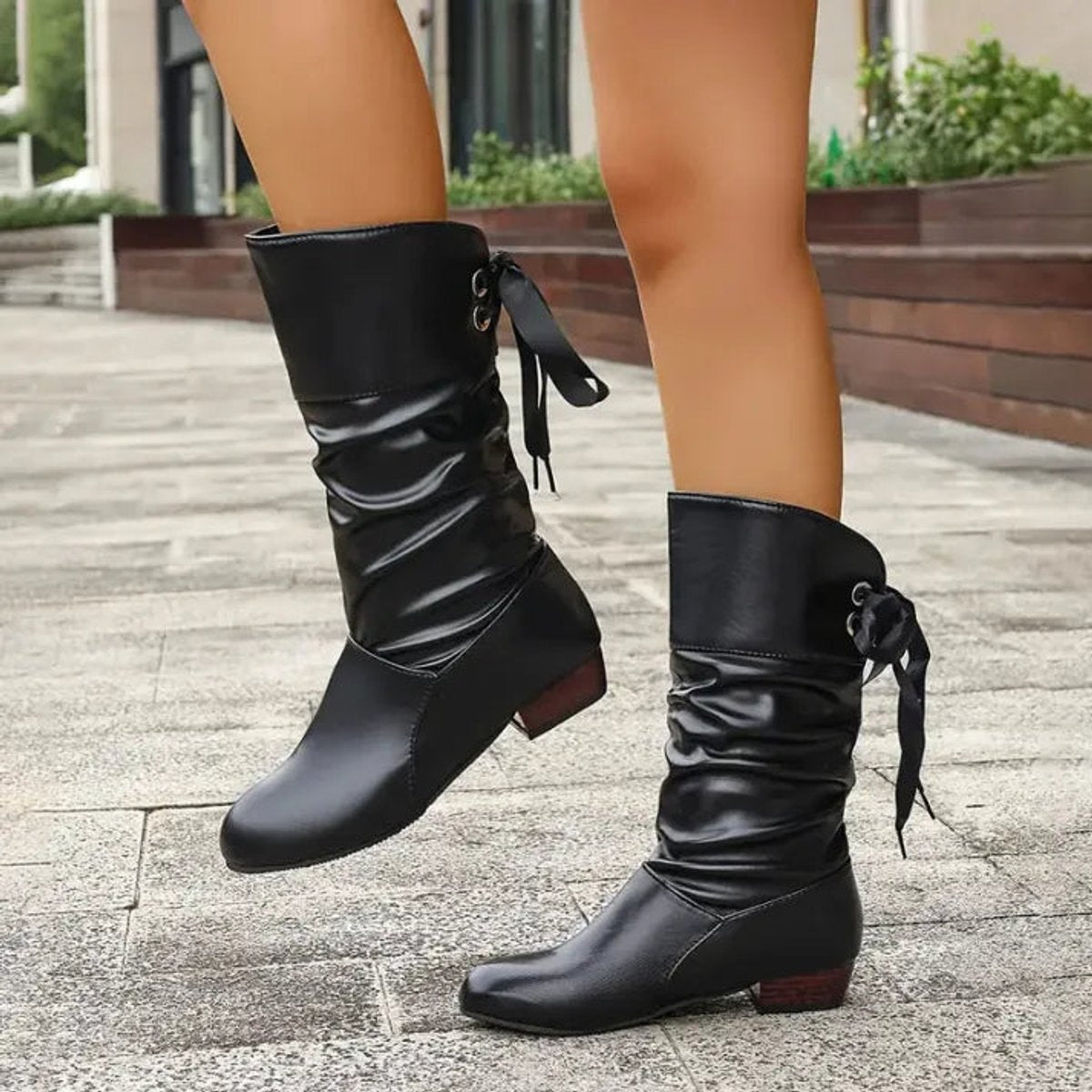 Elegant Ankle Boots for Women Mid-Calf Slouchy