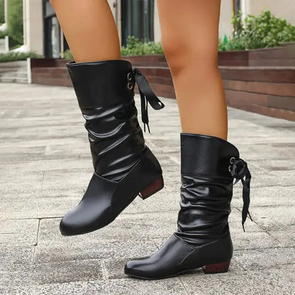 Elegant Ankle Boots for Women Mid-Calf Slouchy