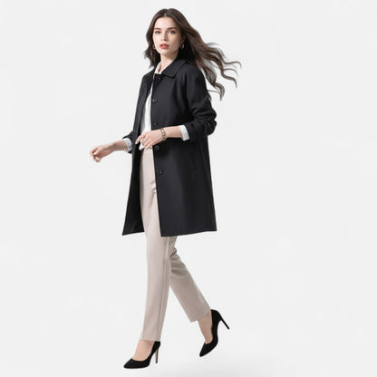 Elegant Trench Coat for Women Mid-Length Double-Breasted