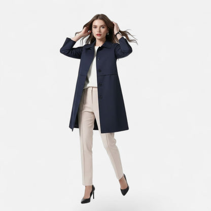 Elegant Trench Coat for Women Mid-Length Double-Breasted