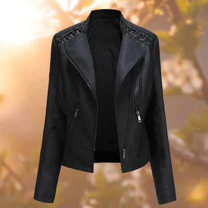 Stylish Moto Jacket for Women Zip-Up