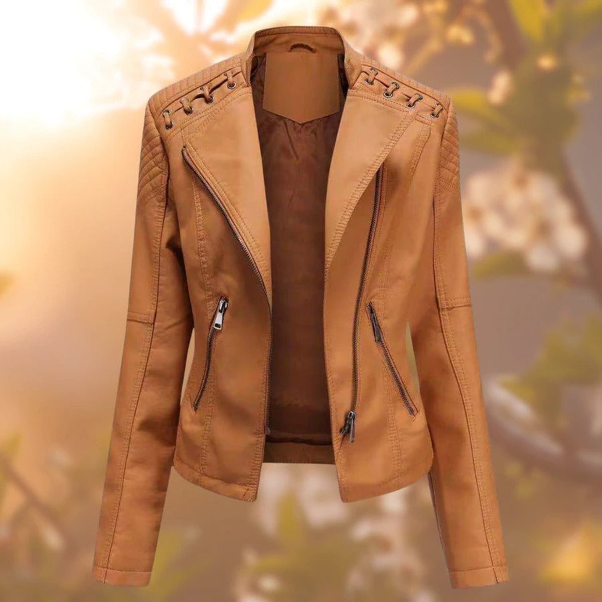Stylish Moto Jacket for Women Zip-Up