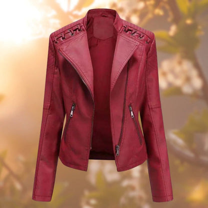 Stylish Moto Jacket for Women Zip-Up