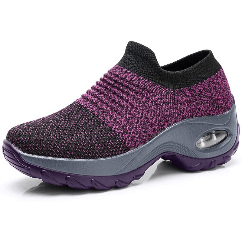 Comfortable Slip-On Sneakers for Women Knit Platform Air-Cushion