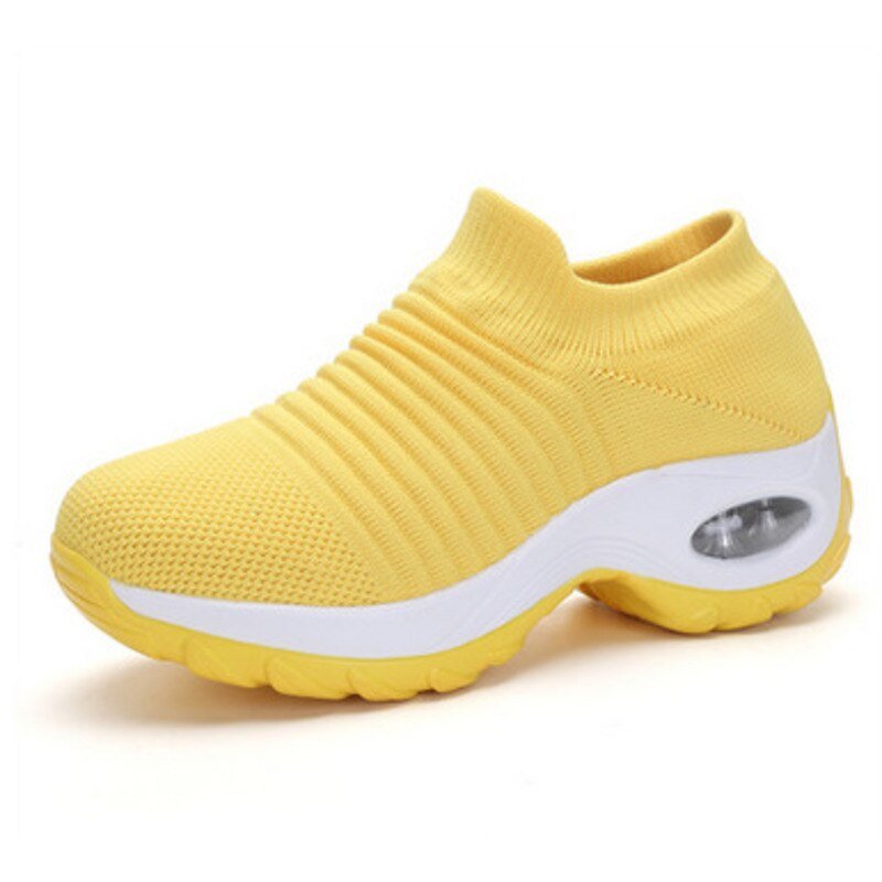 Comfortable Slip-On Sneakers for Women Knit Platform Air-Cushion