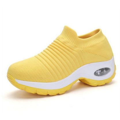 Comfortable Slip-On Sneakers for Women Knit Platform Air-Cushion