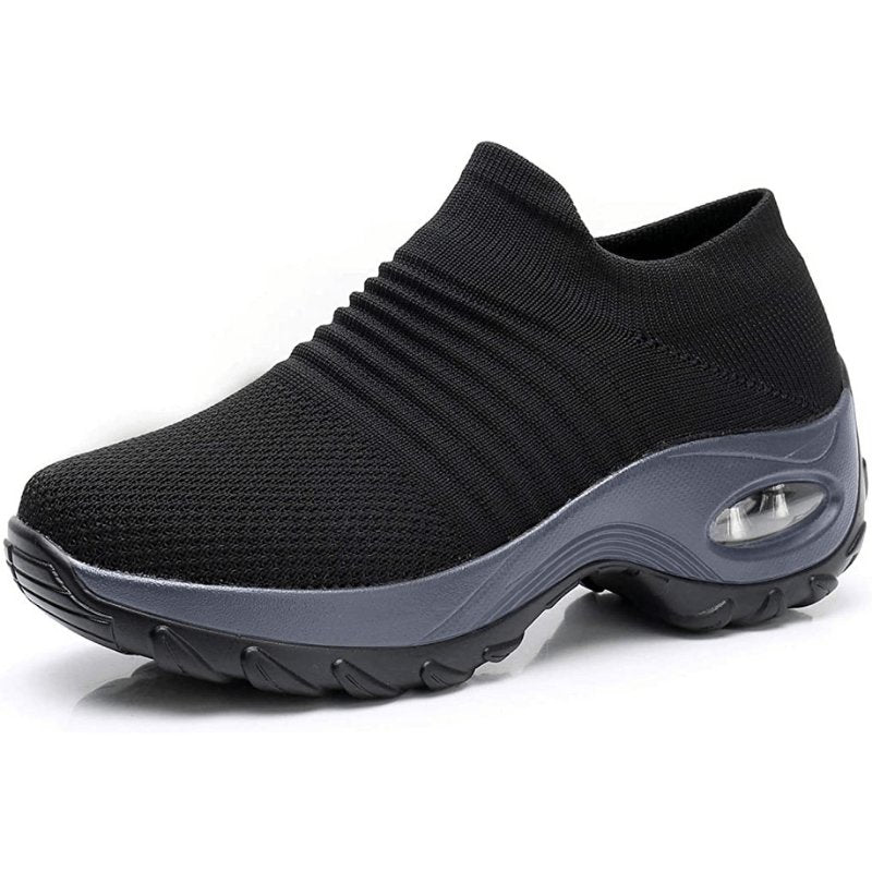 Comfortable Slip-On Sneakers for Women Knit Platform Air-Cushion