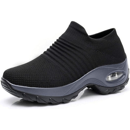 Comfortable Slip-On Sneakers for Women Knit Platform Air-Cushion