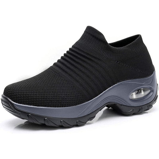 Comfortable Slip-On Sneakers for Women Knit Platform Air-Cushion