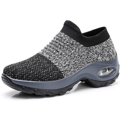 Comfortable Slip-On Sneakers for Women Knit Platform Air-Cushion